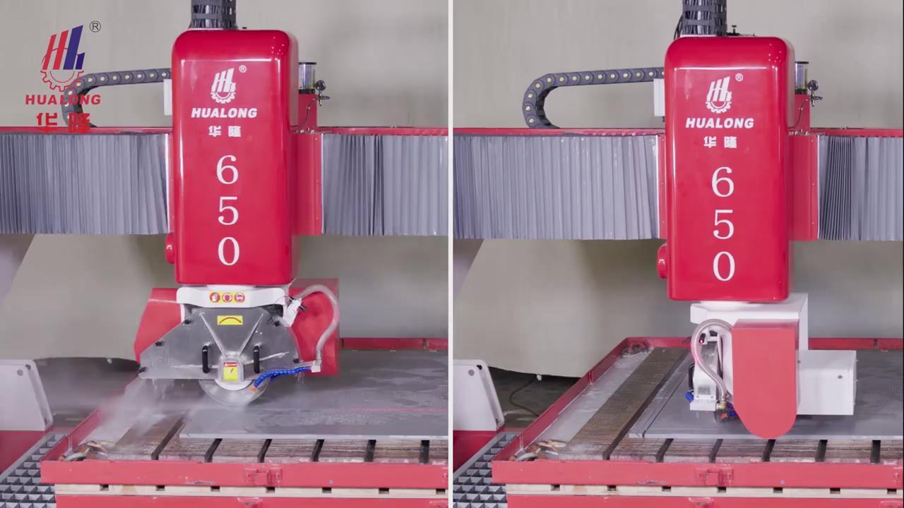 מכונות חיתוך אבן Hualong למכירה HLSQ-650 מסור גשר מכונת חיתוך לייזר עם מכונת להב אופקי