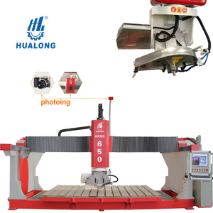 מכונות אבן HUALONG סדרת HKNC מסור גשר גרניט גרניט 5 צירים מכונת חיתוך אבן CNC למשטחי עבודה ואמנויות קבורה
