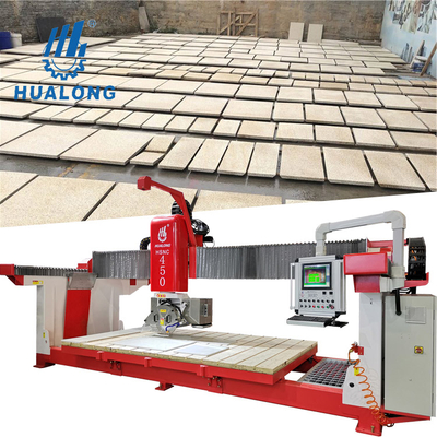 Hualong HSNC-450 הטיית ראש אוטומטית 45 מעלות CNC מסור גשר גרניט מכונת חיתוך אבן