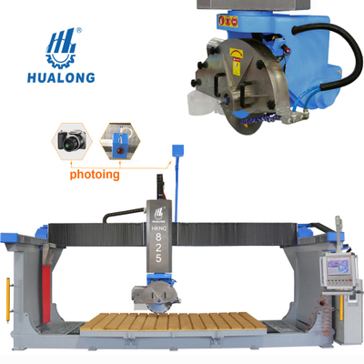 מכונות אבן HUALONG 5 צירים מסור גשר CNC מכונת חיתוך גרניט לגילוף כרסום חיתוך קידוח משטח HKNC-825